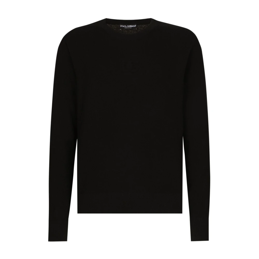 Dolce & Gabbana Zwarte trui met ronde hals Black Heren
