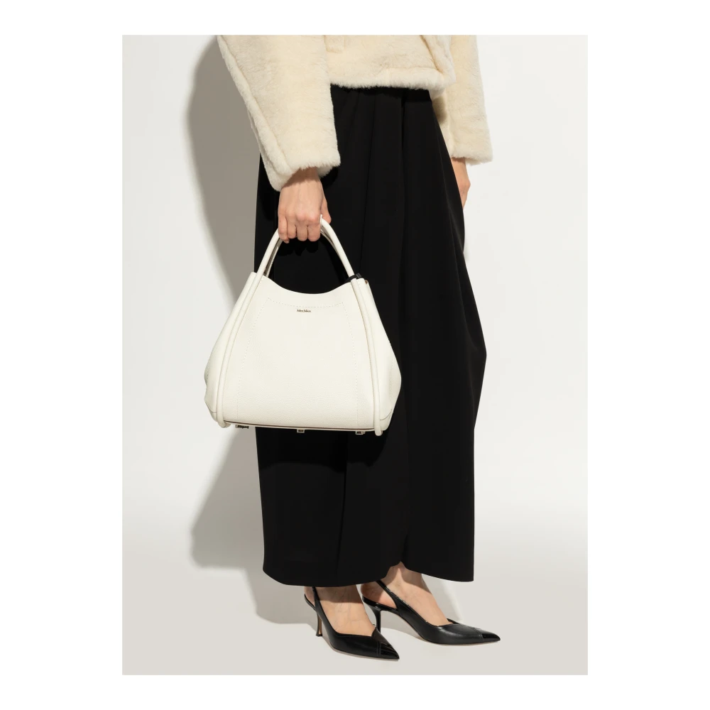 Max Mara Handtas Drummedmarine White Dames