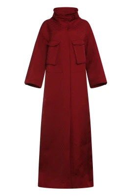 Jacquard Fabric Single-Breasted Coat