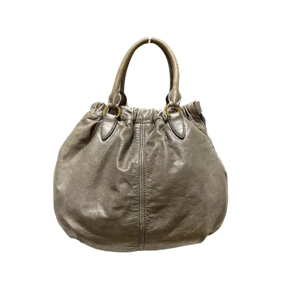 Miu Pre-owned Leather handbags Gray Dames