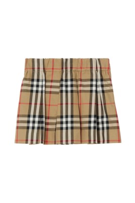 check-cotton-pleated-skirt
