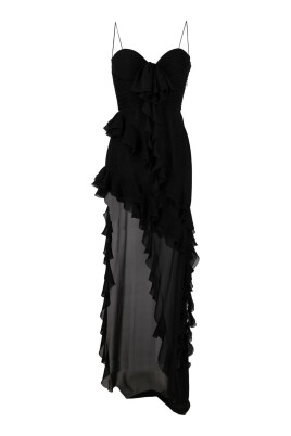 black-velvet-deep-v-neck-dress-with-crystal-buckle