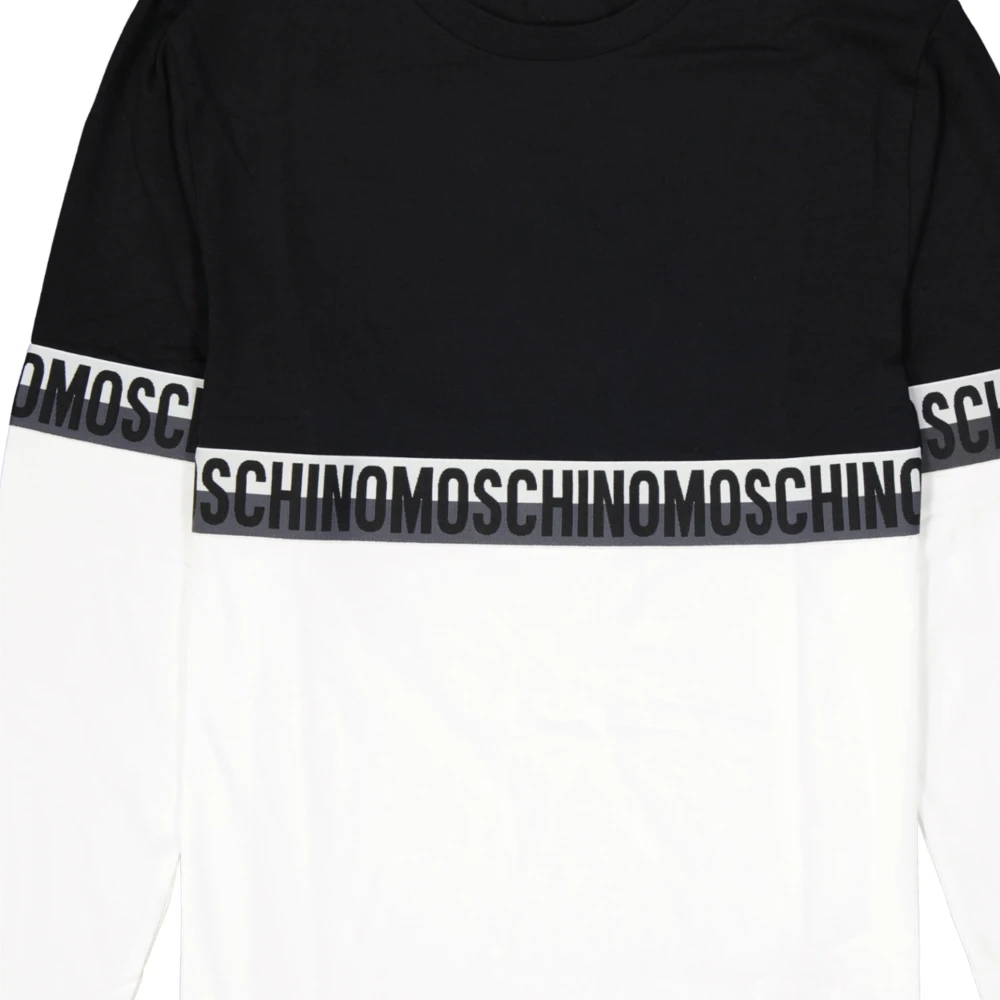 Moschino Zwart T-shirt met logo print Black Heren