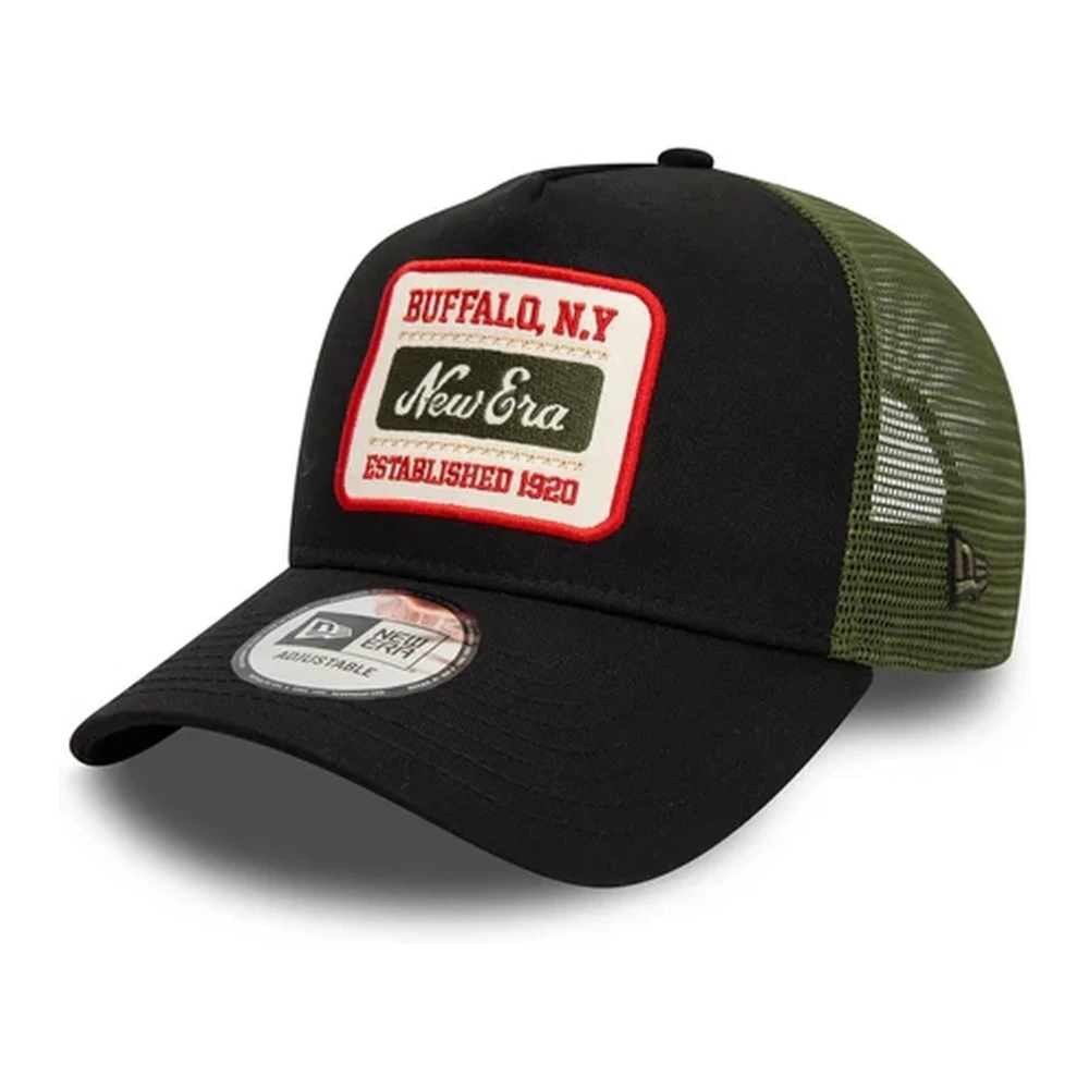 new era Zwarte Patch Trucker Hoed Black Heren