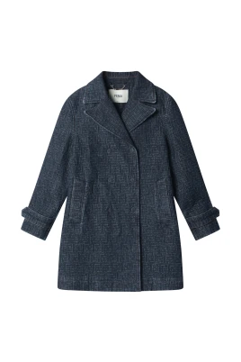 Quiltad, dubbelknäppt denimjacka