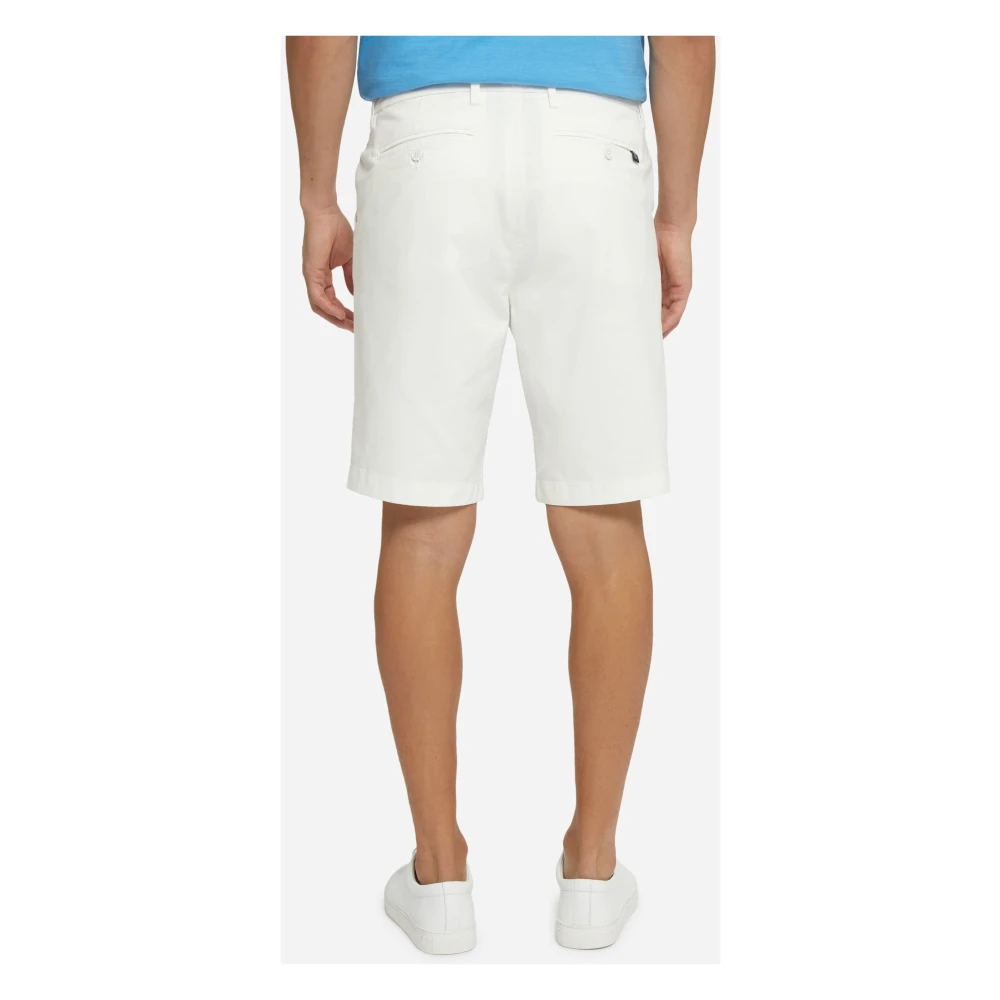 Boggi Milano Stretch Gabardine Korte Broek White Heren