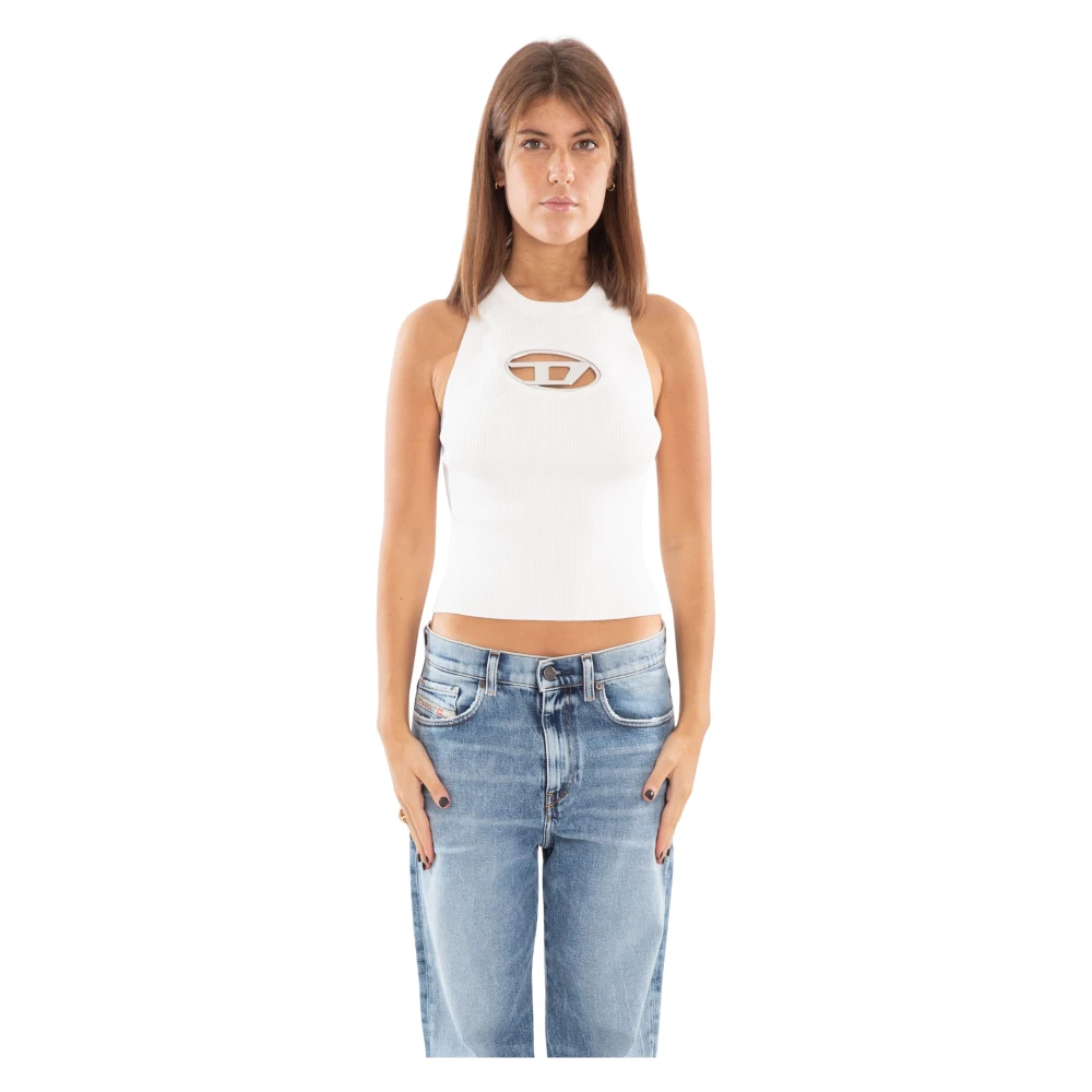 Diesel Metal Gebreide Top met M-Onerva Stijl White Dames