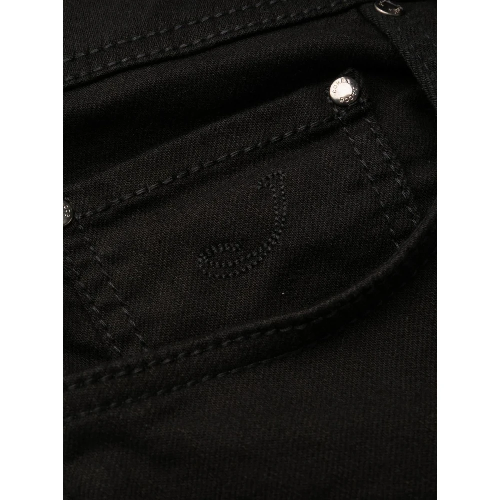 Jacob Cohën Zwarte Logo-Patch Slim-Fit Jeans Black Heren