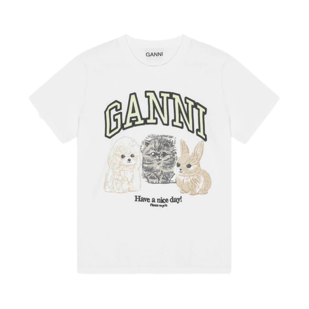 Ganni - Tops > T-Shirts - White - Ganni - Modalova