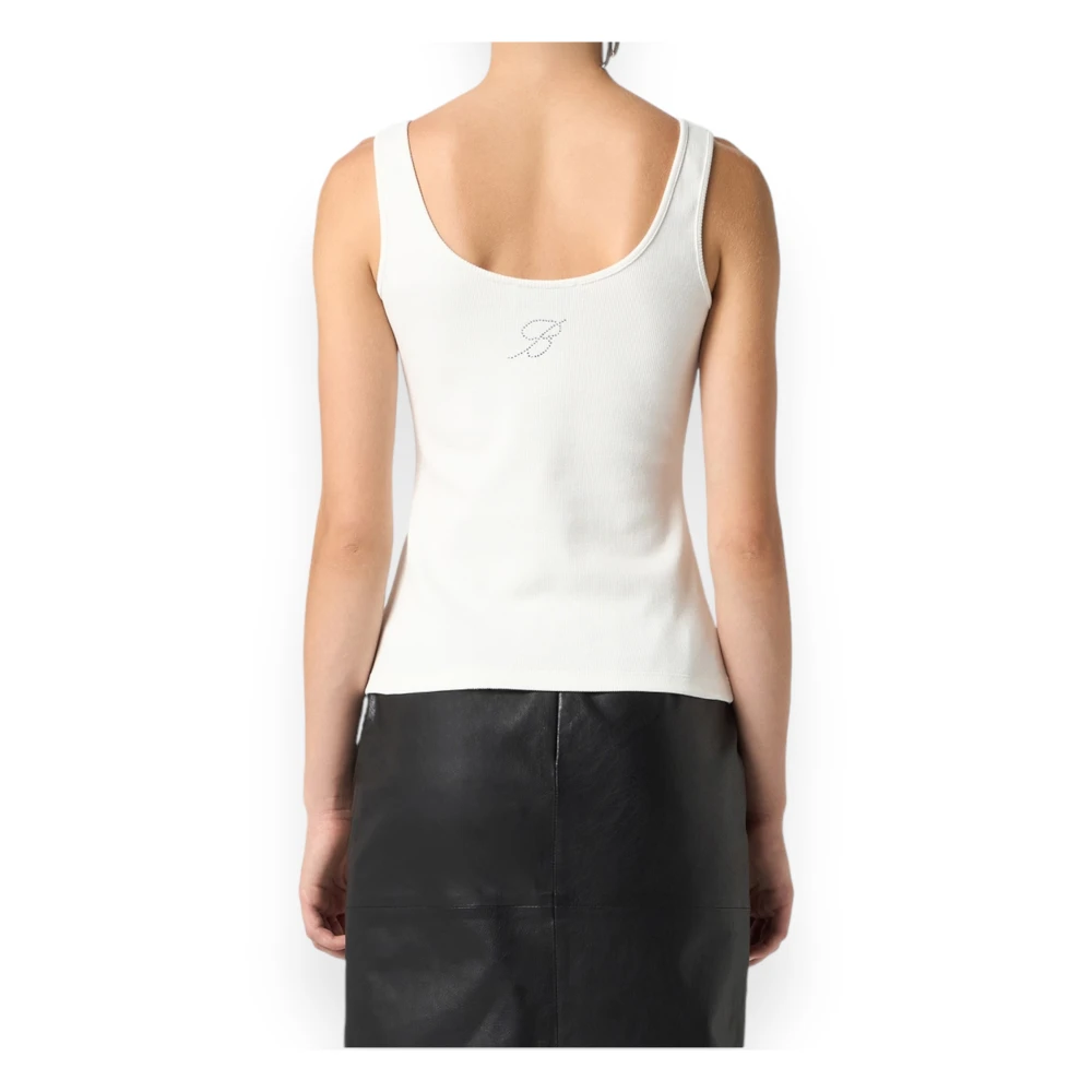 Blumarine Geribbelde Tanktop White Dames