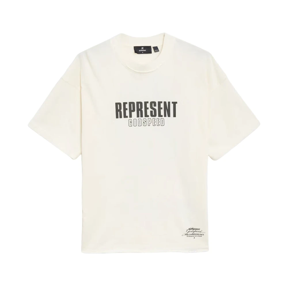 Represent Cotton Oversized T-shirt met Raw Hem White Heren