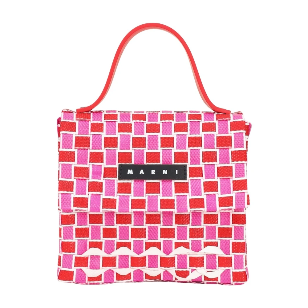 Marni Women's Pink Geometric Pattern Handbag In Fuchsia - Handbags - One Size - Bags