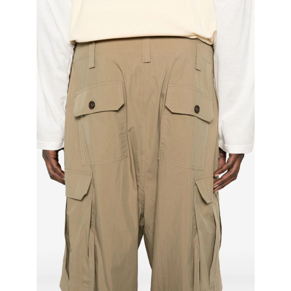 P.a.r.o.s.h. Khaki Broek met Koord en Zakken Green Dames