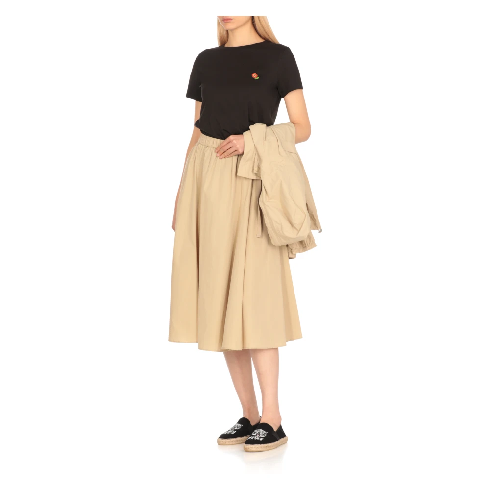Kenzo Zwart Bloemlogo T-shirt Black Dames