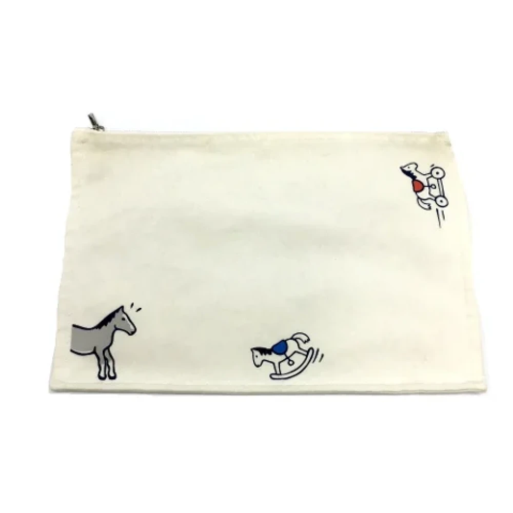 Hermès Vintage Pre-owned Cotton pouches White Dames