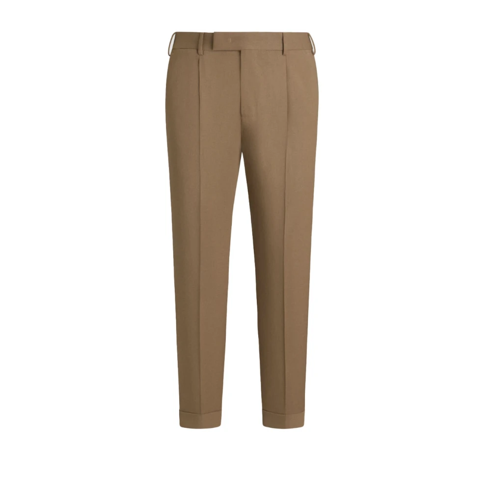 PT Torino Elegante Biscuit Broek voor Kantoor Beige Heren