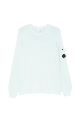 Cotton Crepe Crewneck Lens Sweater