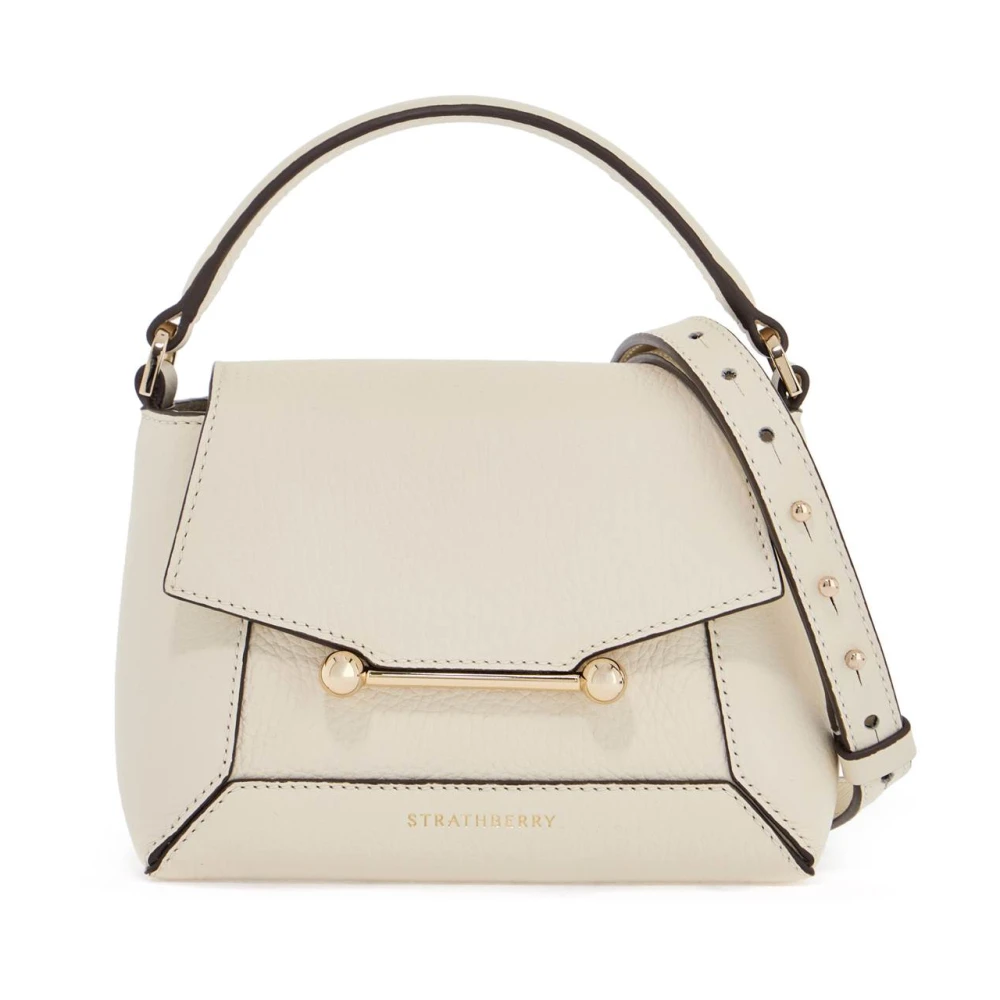 Strathberry Elegante Mozaïek Kalfsleren Tas met Handvat Beige Dames