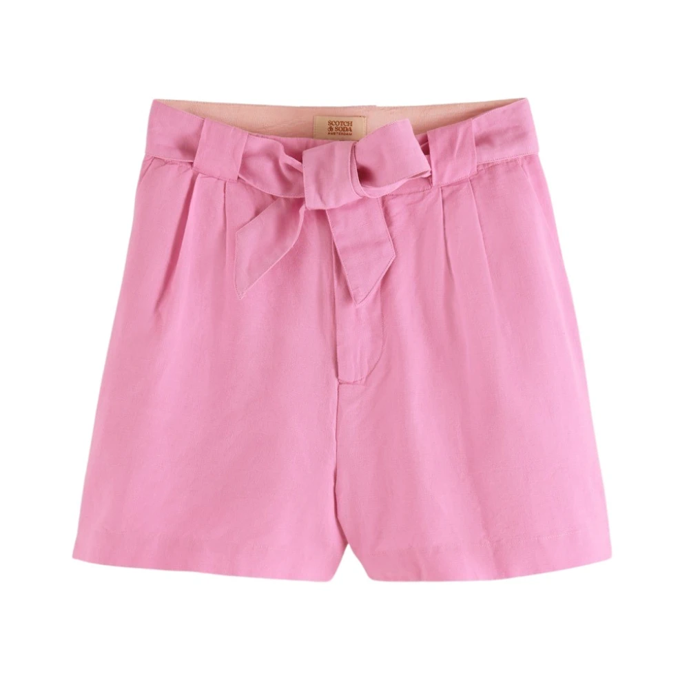 Scotch & Soda Shorts met hoge taille en riem Pink Dames