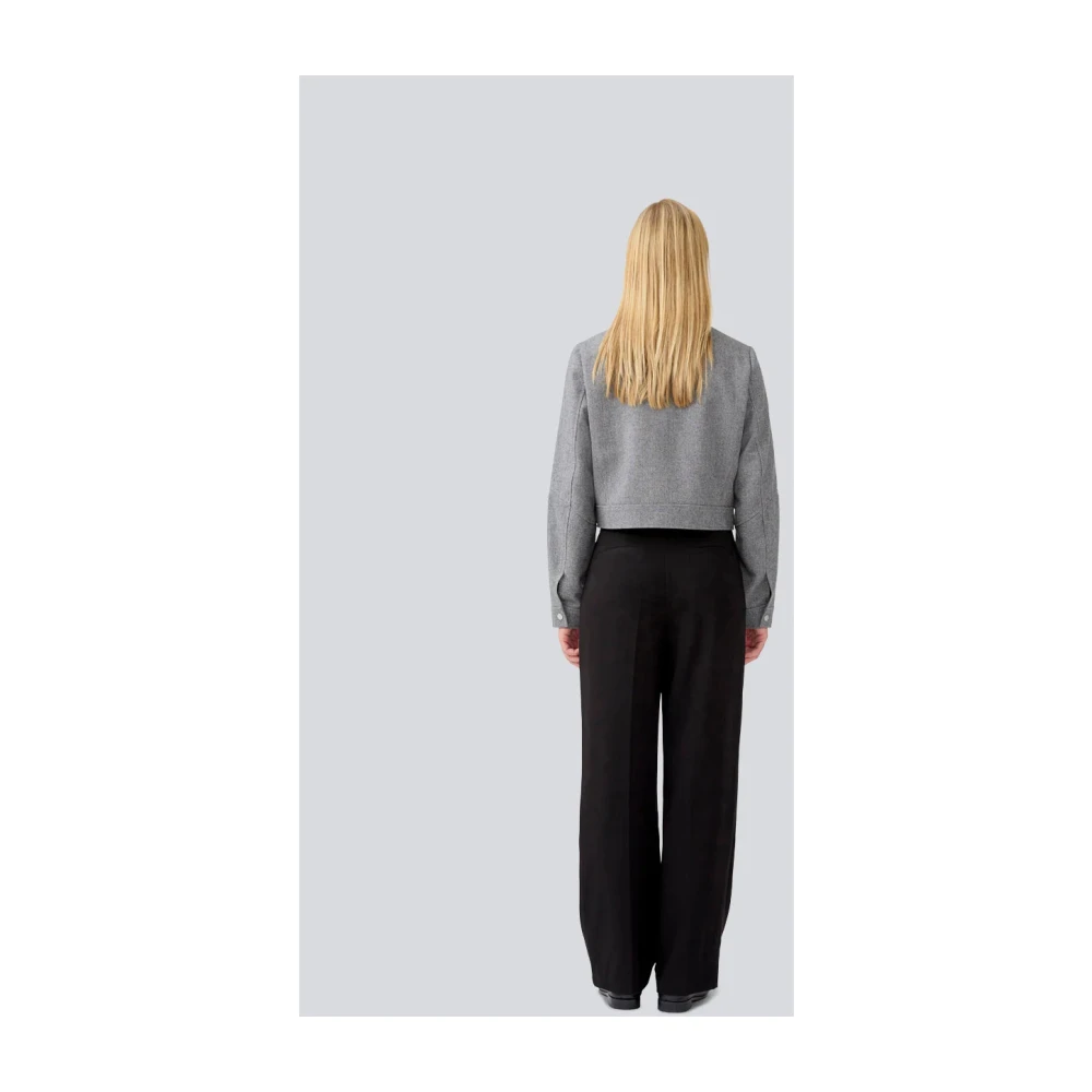 Modström Grijze Melange Korte Jas Gray Dames