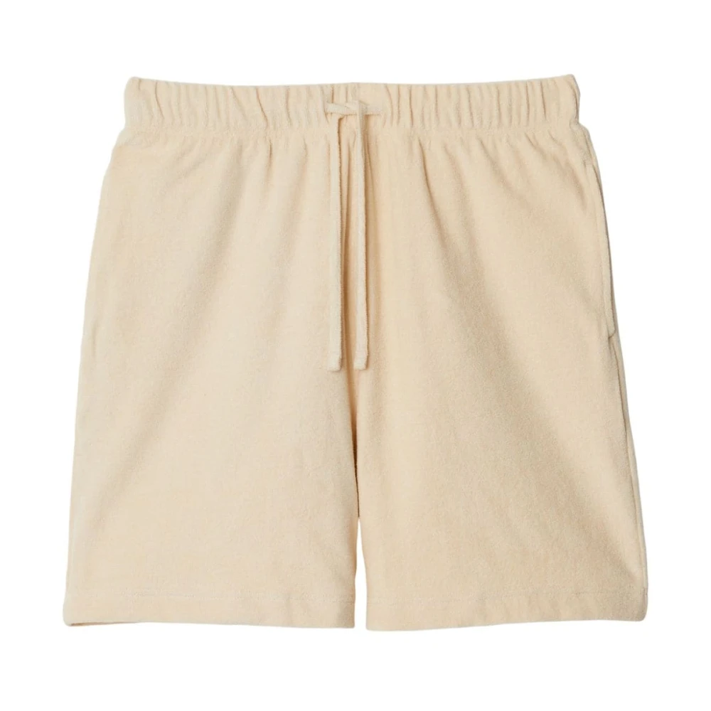 Burberry Witte Terry Shorts met Equestrian Knight Design White Heren