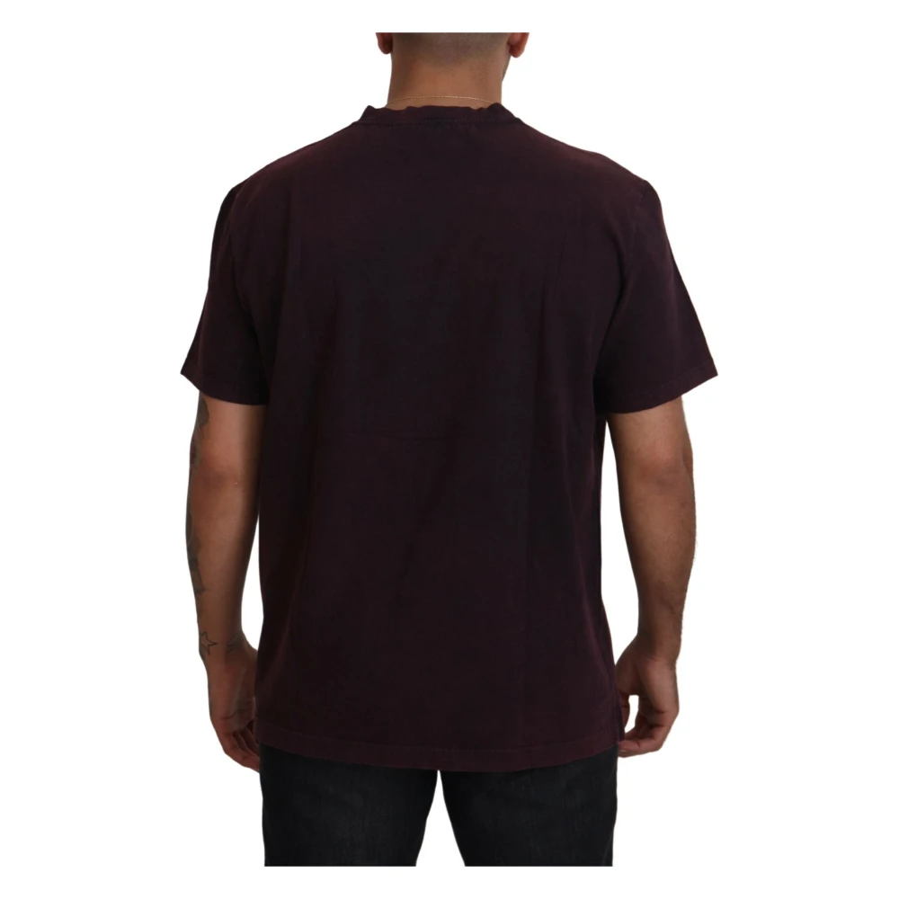Dolce & Gabbana Elegant bordeaux T-shirt met ronde hals Red Heren