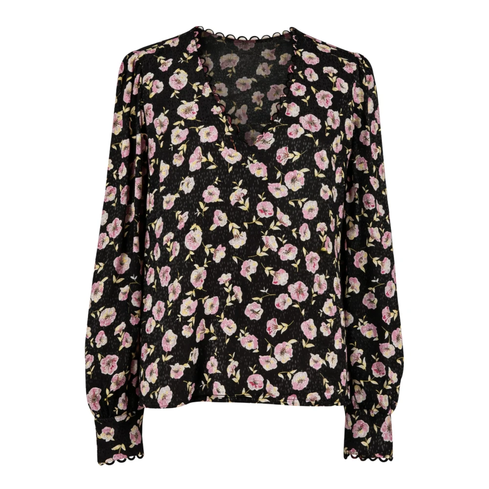Twinset Women's Multicolor Blouses, M, Floral V-Neck Blouse