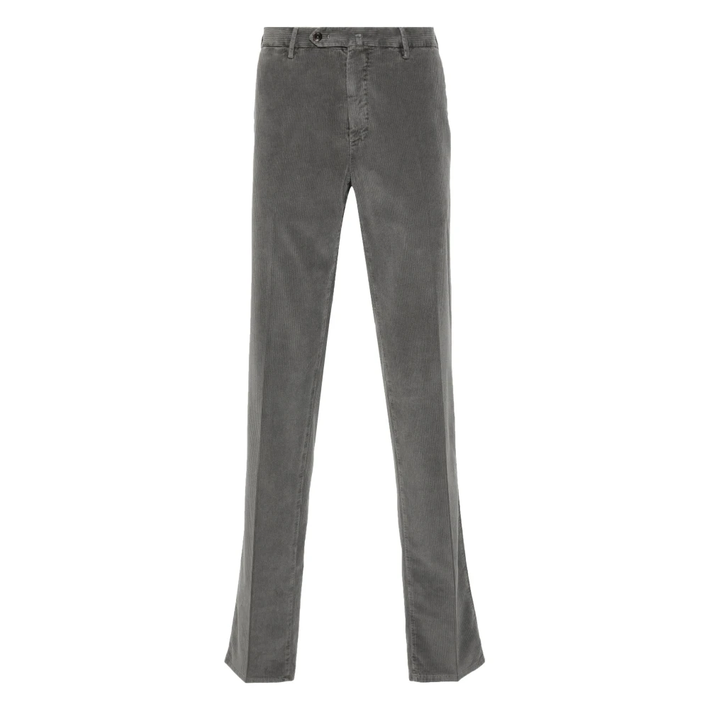 PT Torino Corduroy Broek met Zakken en Elastaan Gray Heren
