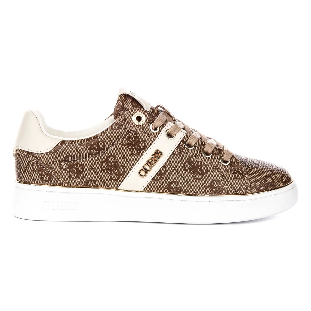 Guess Women's Beige Sneakers, 7 Uk, Britz 4G Logo Sneaker