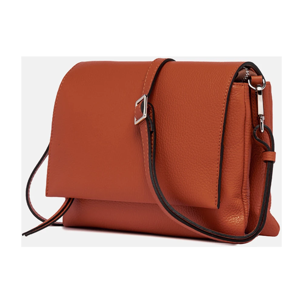 Gianni Chiarini Oranje Leren Schoudertas Orange Dames