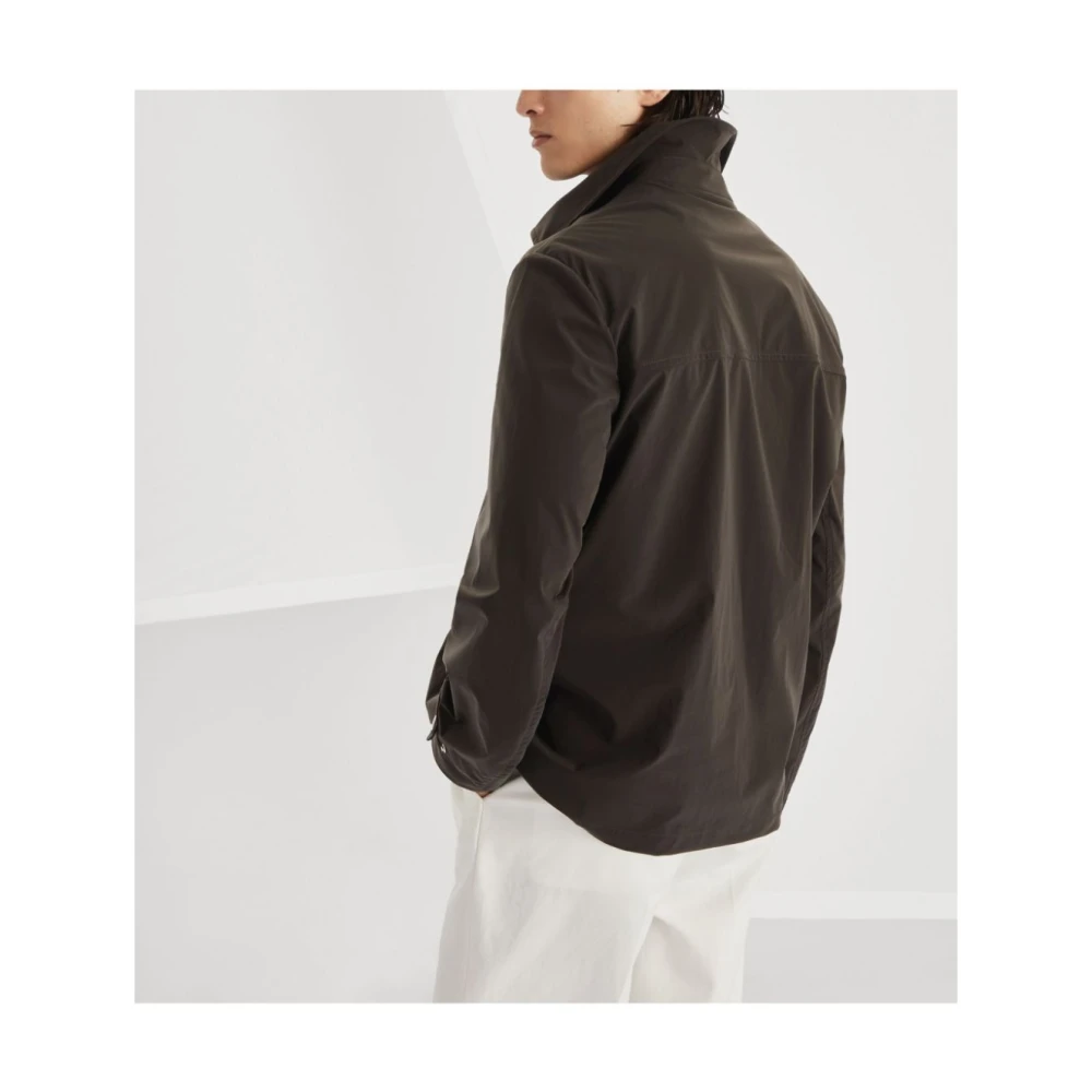 BRUNELLO CUCINELLI Bruin Katoenen Windjack Brown Heren