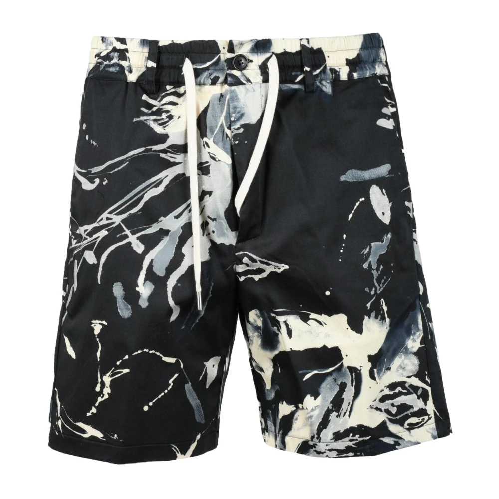 Mauro Grifoni Katoen Elastaan Bermuda Shorts Black Heren