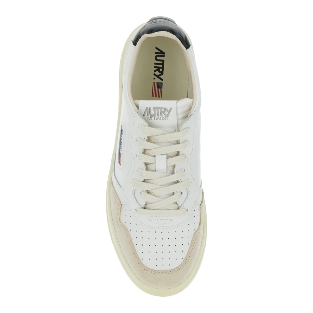 Autry Witte lage sneakers met beige suède White Heren