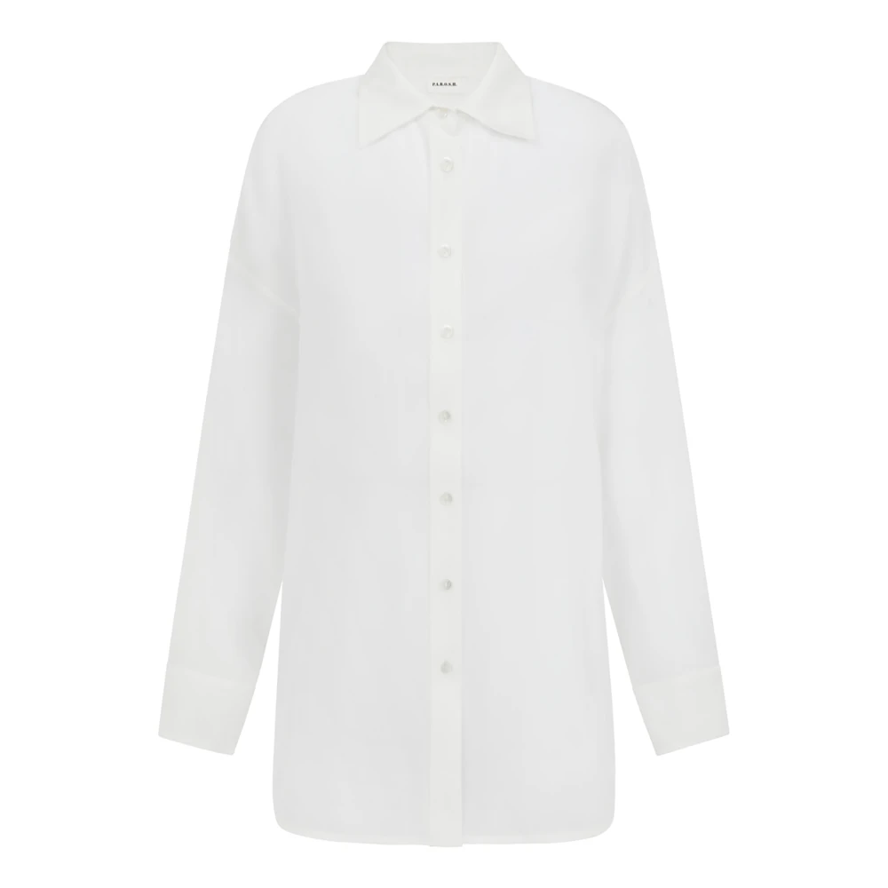 P.a.r.o.s.h. Witte Zijden Overhemd Elegant Ontwerp White Dames