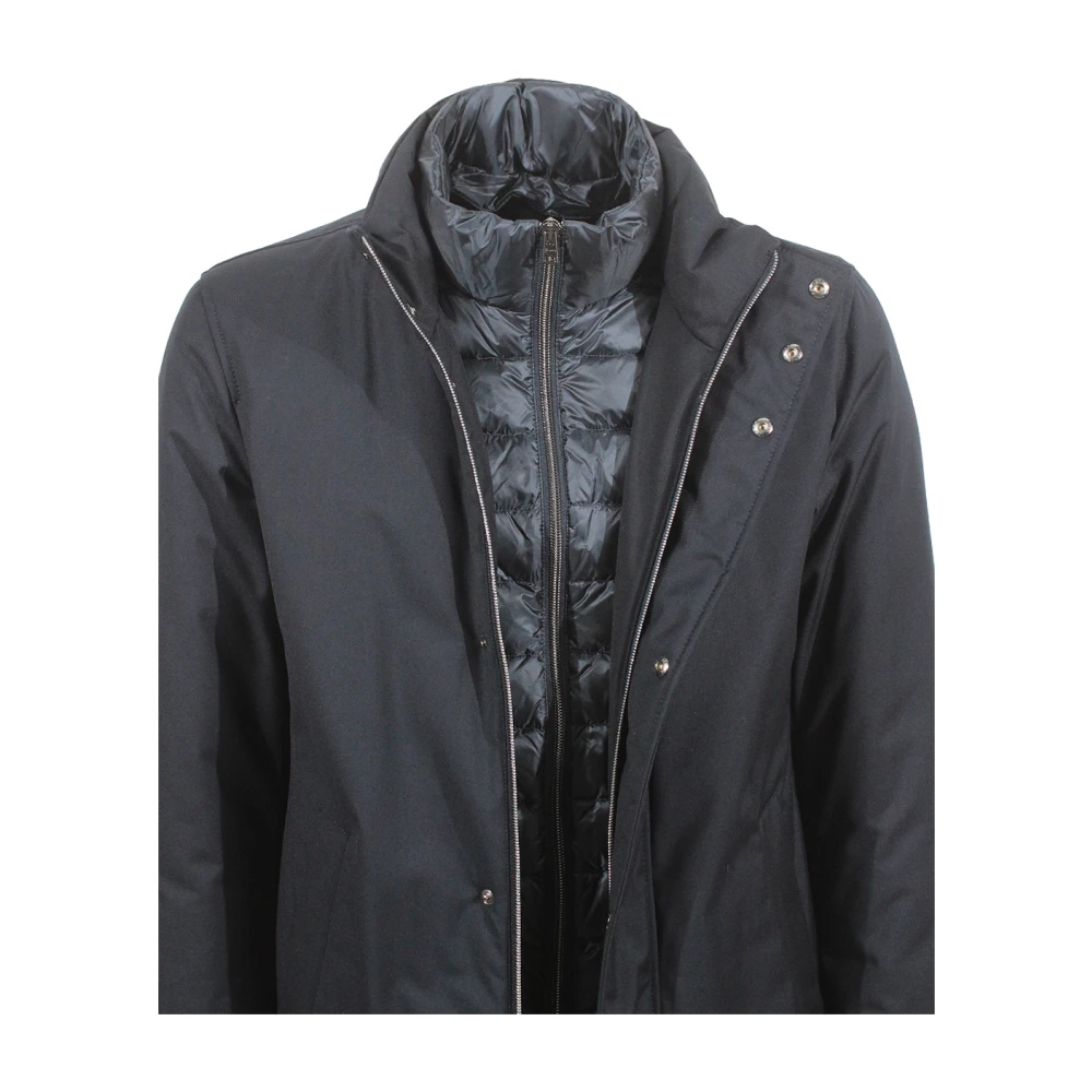 Herno Parka met ritssluiting en hoge kraag Blue Heren