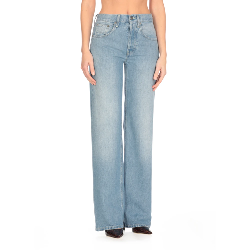 Dondup Blauwe Jeans met Juweelknopen Blue Dames