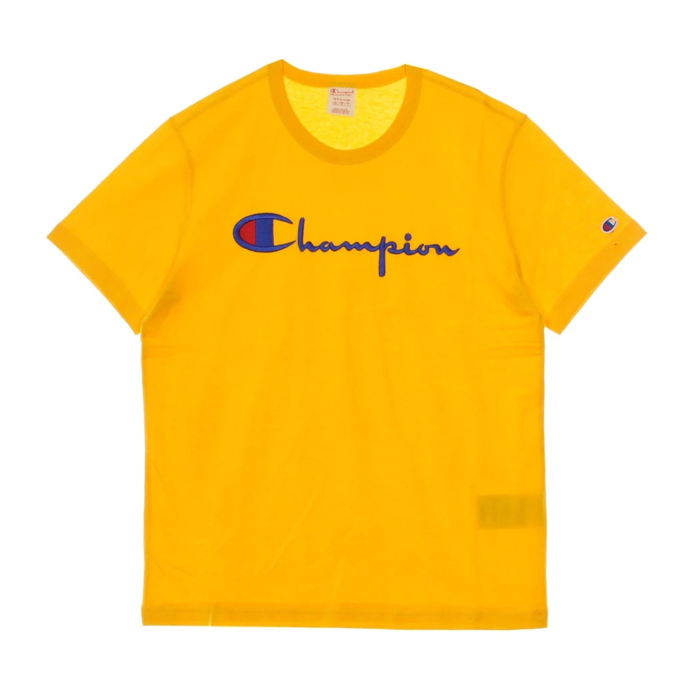Champion Men's Orange Crewneck Tee T-Shirt For