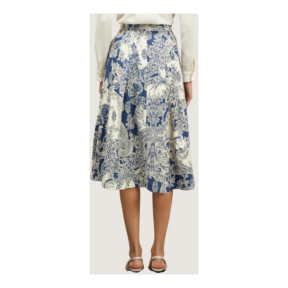 Motivi Jacquard geplooide rok met zakken Multicolor Dames