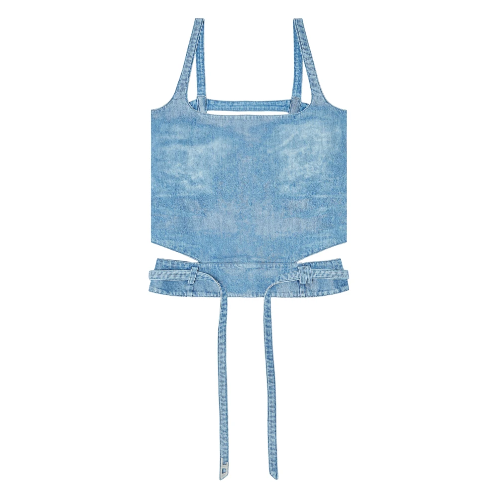 Diesel Women's Blue De-Sayra Fsi2 Top - Sleeveless Tops - S - Tops