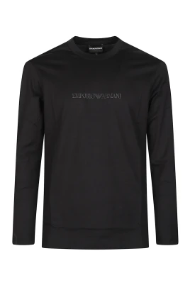 Emporio Armani Logotryckt T-shirt med smal passform och långa ärmar