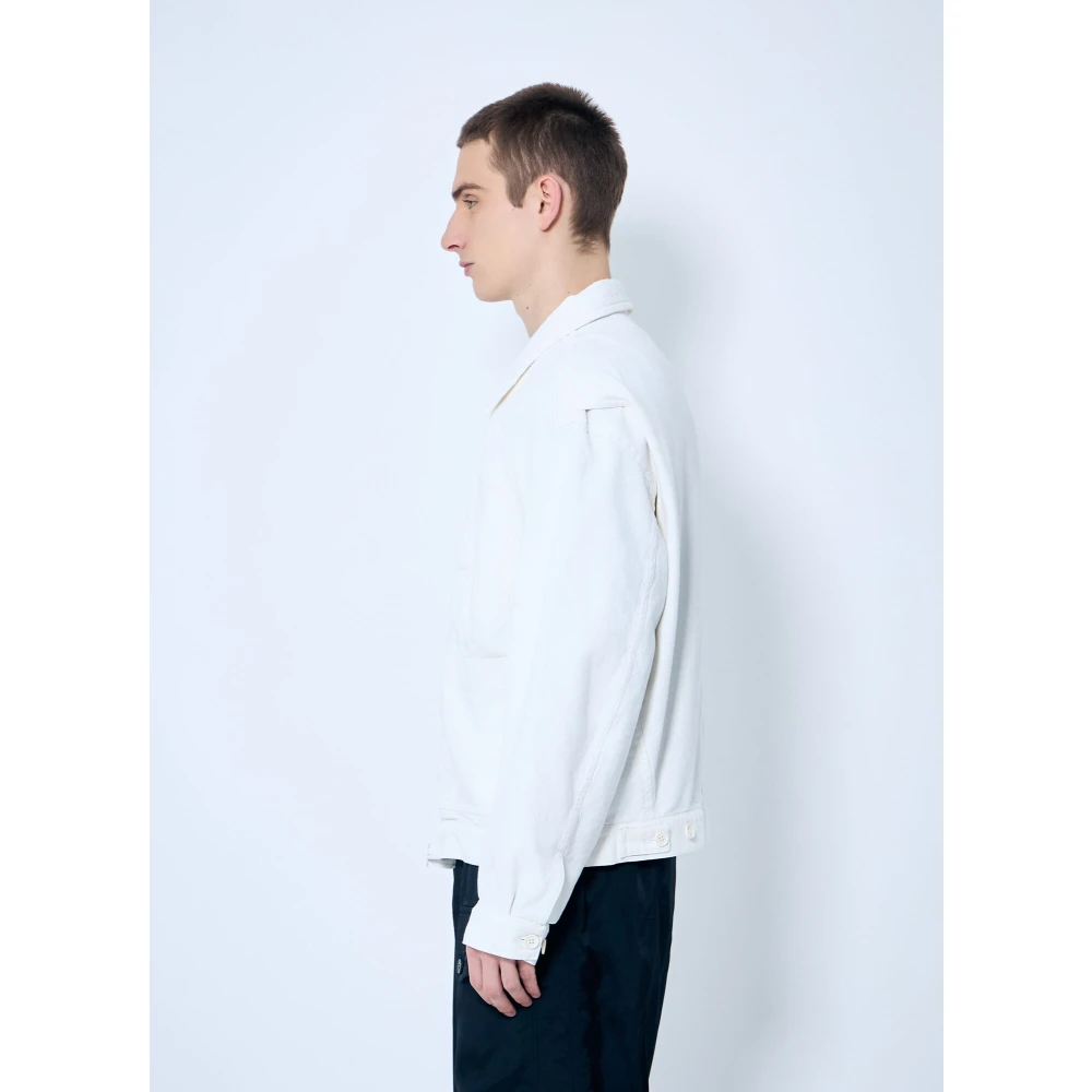 Dries Van Noten Klassieke Jas met Rits en Zakken White Heren