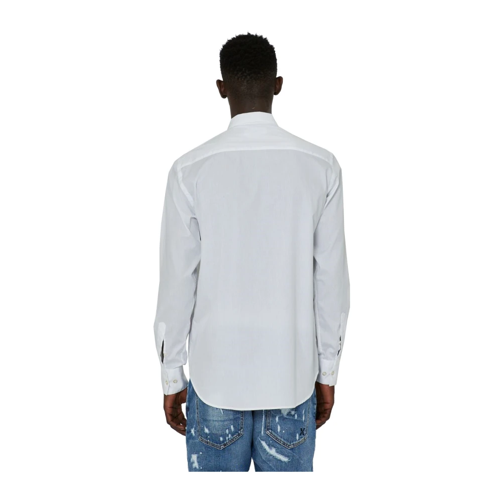 John Richmond Wit Logo Contrast Voor Shirt White Heren
