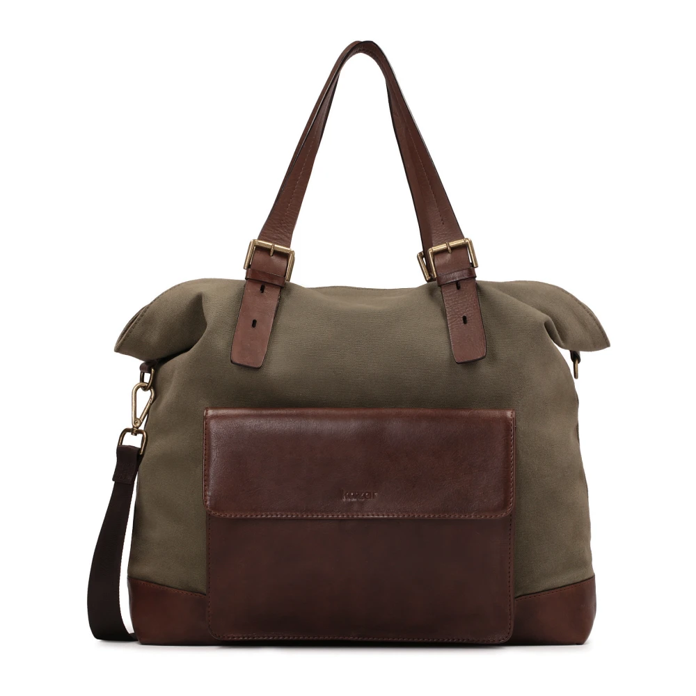 Kazar Praktische stoffen tas voor mannen in taupe kleur Beige Heren