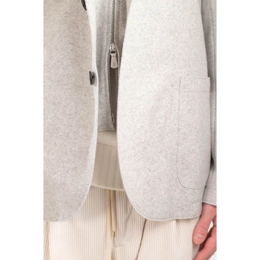 Eleventy Gelaagde wollen capuchon blazer Gray Heren