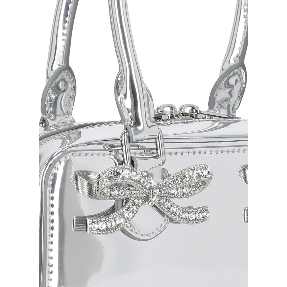 Self Portrait Zilveren Leren Handtas met Juwelen Gray Dames