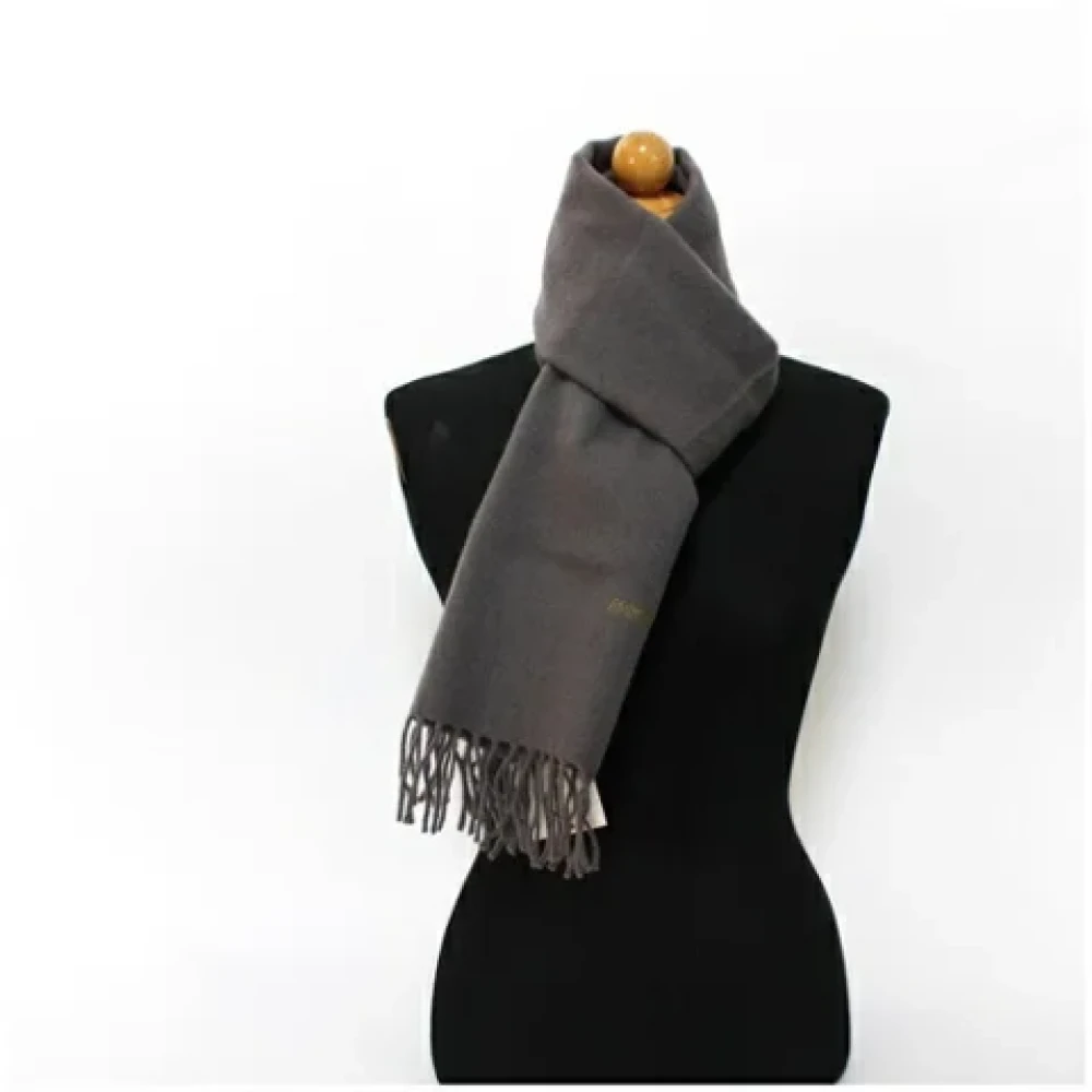 Armani Pre-owned Wool scarves Gray Dames