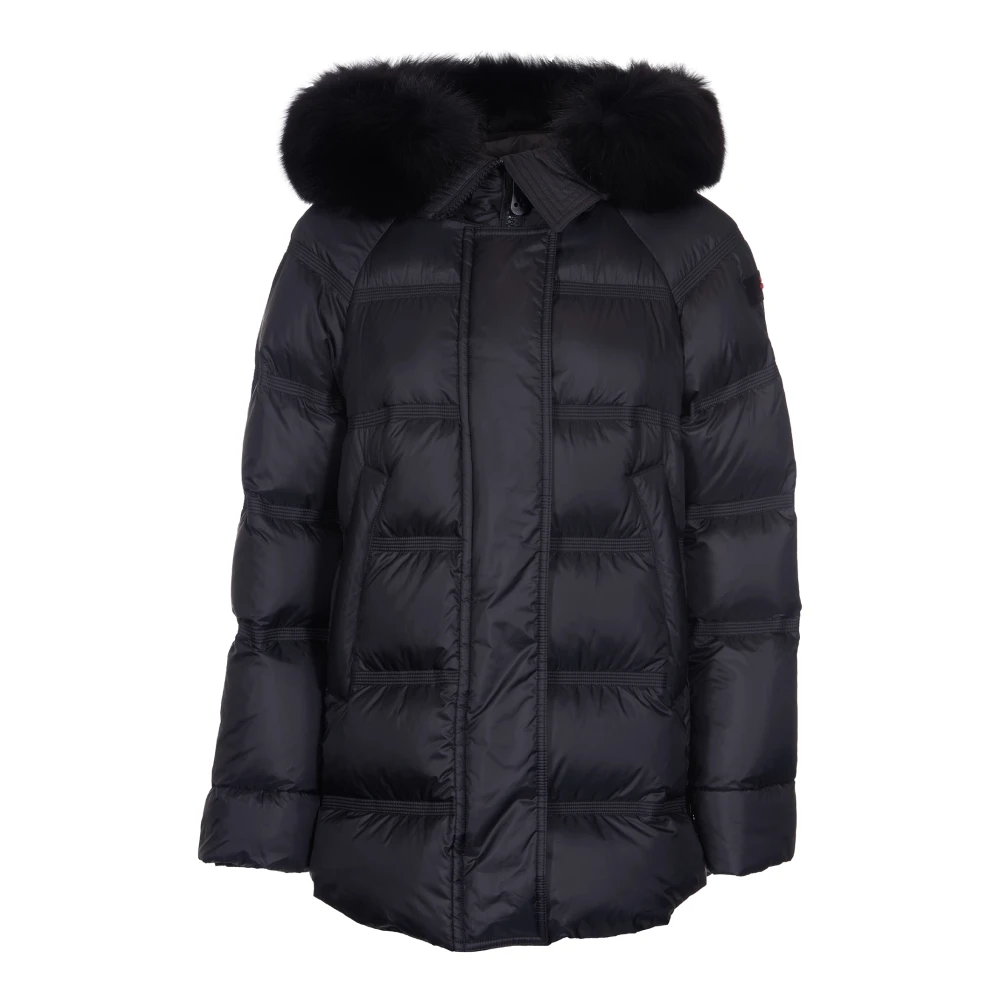 Peuterey Zwarte Donsjas met Grote Quilts Black Dames