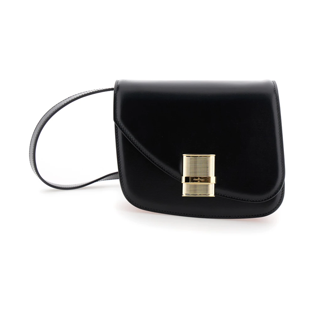 Salvatore Ferragamo Zwarte Crossbody Tas met Asymmetrisch Ontwerp Black Dames