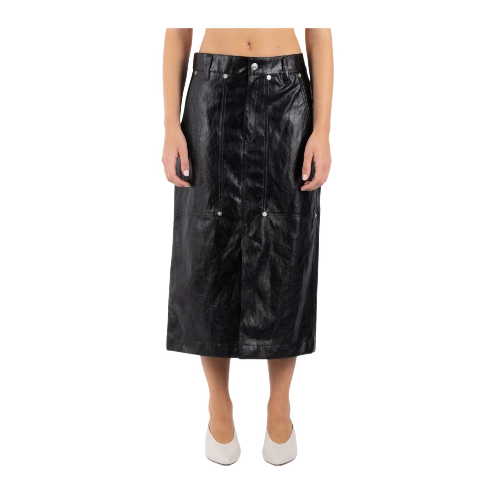 Isabel Marant Étoile Zwarte Midi Rok door Angele Black Dames