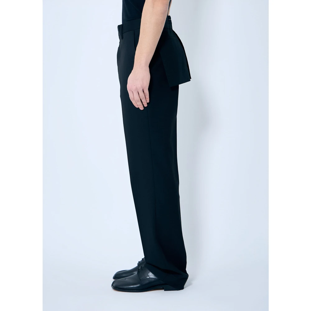MM6 Maison Margiela Mid-rise Tailored Pants met Binne- en Buitenkant Constructie Black Heren